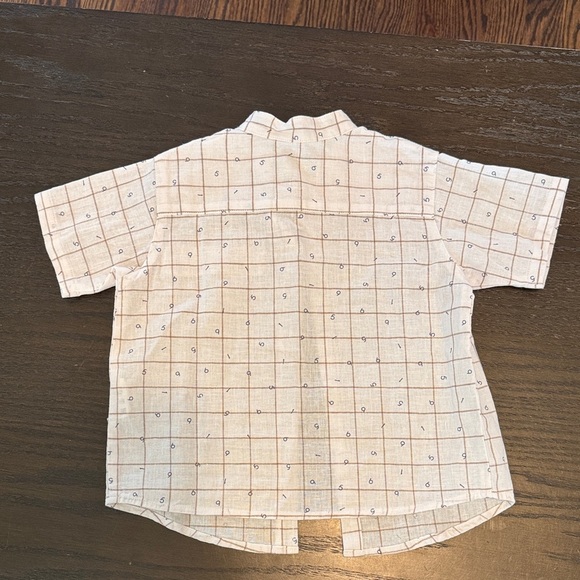 Kids Beige Checkered Shirt - Picture 5 of 5